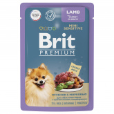 Brit Premium влажный корм для собак мини-пород с чувствительным пищеварением с ягнёнком и морковью в соусе, 85 г