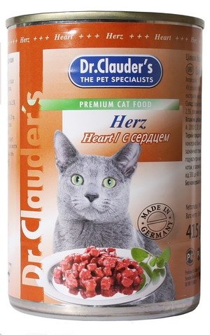 Dr. Clauder’s влажный корм для кошек с сердцем, 415 г