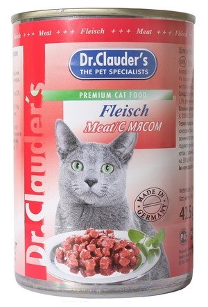 Dr. Clauder’s влажный корм для кошек с мясом, кусочки в соусе, 415 г