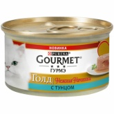 Gourmet Gold для кошек нежная начинка тунец 85г