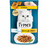 Gourmet Perle Deluxe влажный корм для кошек с курицей в желе, 75 г