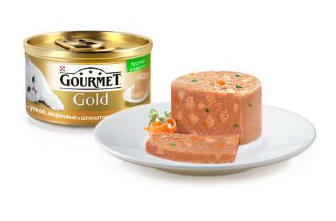 Gourmet Gold для кошек паштет утка морковь шпи 85г (1*24)