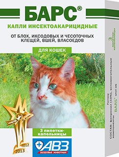 БАРС капли инсектоакарицидные д/кош 1 пипетка