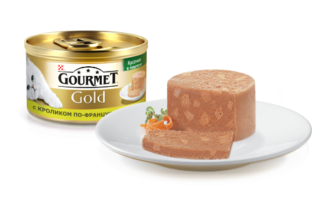 Gourmet Gold для кошек паштет кролик по-французски 85г (1*24)