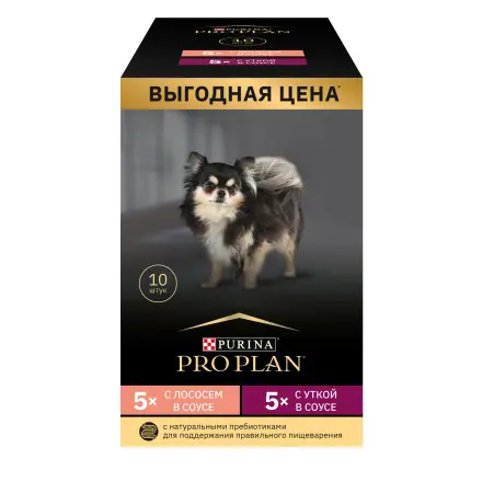 Purina Pro Plan влажный корм для собак, набор с лососем и уткой, 10×85 г