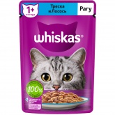 Whiskas влажный корм для кошек с треской и лососем, рагу, 75 г