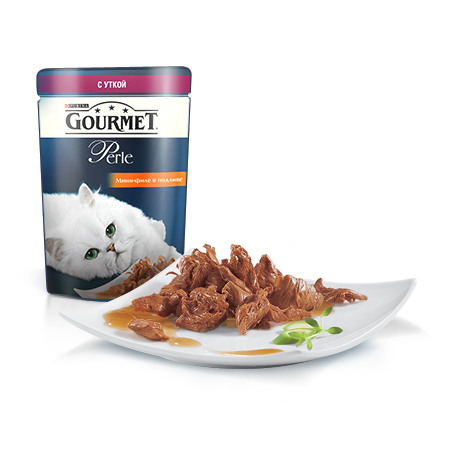 Gourmet Perle влажный корм для кошек с уткой в соусе, 85 г