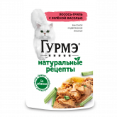 Gourmet «Натуральные рецепты» влажный корм для кошек с лососем и фасолью, 75 г