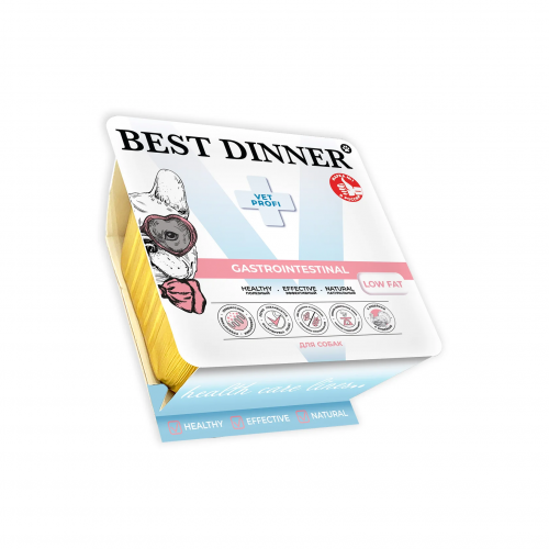 Best Dinner Vet Profi Gastrointestinal влажный корм для собак, паштет с индейкой, 100 г