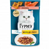 Gourmet Perle Deluxe влажный корм для кошек с лососем в желе, 75 г