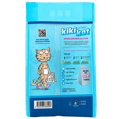 KikiKat наполнитель бентонитовый супер-белый 5л