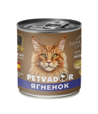 PETVADOR влажный корм для кошек с ягнёнком и лососем, 240 г
