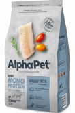 AlphaPet Monoprotein сухой корм для собак мелких пород с белой рыбой, 3 кг