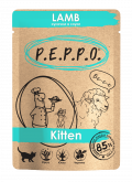 P.E.P.P.O. влажный корм для котят с ягнёнком, кусочки в соусе, 85 г