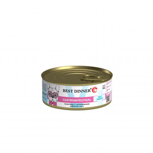 Best Dinner VET PROFI Gastrointestinal влажный корм для собак с расстройствами пищеварения с телятиной и потрошками, 100 г