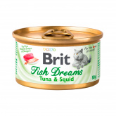 Brit Сare Fish Dreams консервы для кошек с тунцом и кальмаром 80г