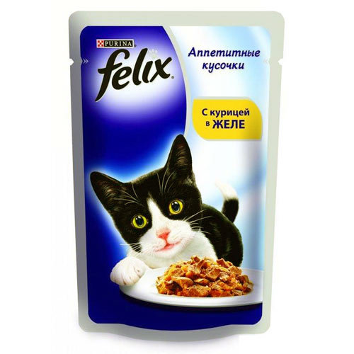 Felix влажный корм для кошек с курицей в желе, 85 г