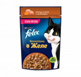 Felix Sensation для кошек курица в желе с морковью 75г