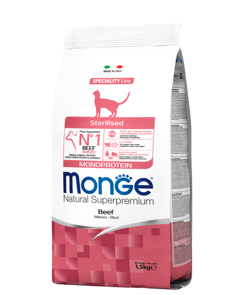 Monge (Монж) Cat Sterilised для кошек стерилизованных с говядиной 1,5 кг