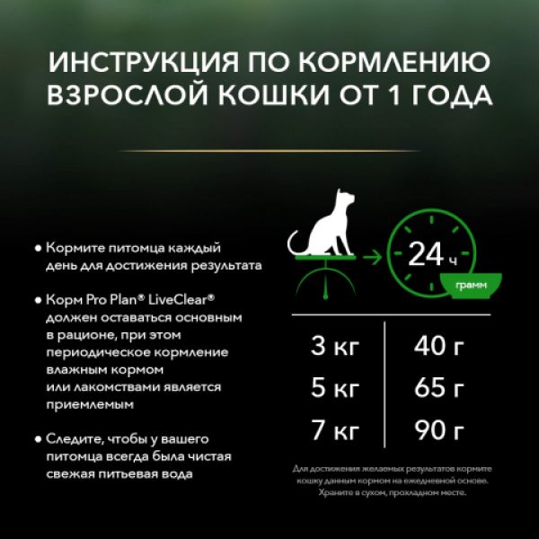 Purina Pro Plan (Пурина Про План) LiveClear для взрослых стерилизованных кошек, снижает количество аллергенов в шерсти, с индейкой, пакет, 400 г