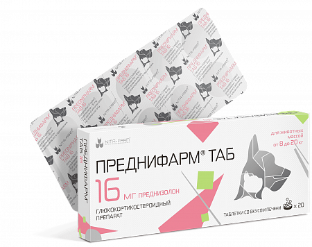 Преднифарм ТАБ 16 мг, 20 таб.pet (преднизолон) Нита-Фарм МДЖ