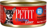 Влажный корм Petit консервы для собак мелких пород курица и печень 80г