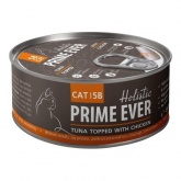 Prime Ever для кошек тунец с цыпленком в желе 80г