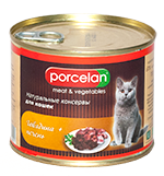 Porcelan для кошек говядина печень 525г