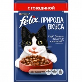 Felix «Природа вкуса» влажный корм для кошек с говядиной, 85 г
