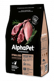 AlphaPet сухой корм для стерилизованных кошек с ягнёнком и индейкой, 1,5 кг