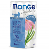 Monge Supreme Sterilized Cat для стерилизованных кошек тунец с кефалью и зеленой фасолью пауч 80г