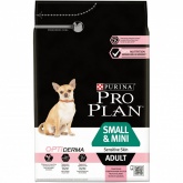 Purina Pro Plan сухой корм для взрослых собак мелких пород с чувствительной кожей с лососем и рисом, 3 кг