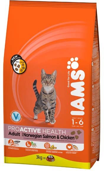 IAMS для кошек с лососем 1,5 кг