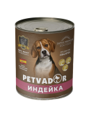 PETVADOR влажный корм для собак с индейкой, 400 г