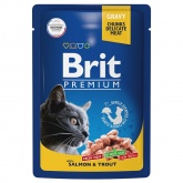 Brit Premium влажный корм для кошек с лососем и форелью, 85 г
