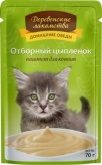 Деревенские лакомства влажный корм для котят с цыплёнком, паштет, 70 г