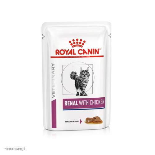 Royal Canin Renal влажный корм для кошек при заболеваниях почек с курицей, 85 г