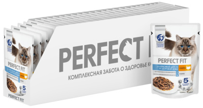 Perfect Fit влажный корм для кошек для здоровья шерсти с индейкой, 85 г