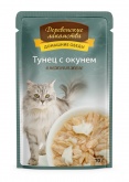 Деревенские лакомства влажный корм для кошек с тунцом и окунем в желе, 70 г