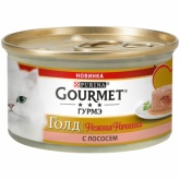 Gourmet Gold для кошек нежная начинка лосось 85г