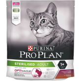 Purina Pro Plan сухой корм для стерилизованных кошек с уткой и печенью, 400 г
