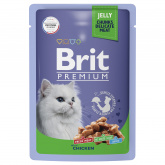 Brit Premium влажный корм для кошек с цыплёнком в желе, 85 г