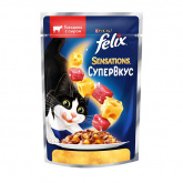 Felix Sensation для кошек Супер вкус говядина Сыр 75г