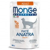 Monge Monoprotein влажный корм для кошек с уткой, 85 г