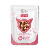 Brit Care пауч для кошек 80г курица и утка