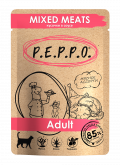 P.E.P.P.O. влажный корм для кошек, мясное ассорти, кусочки в соусе, 85 г