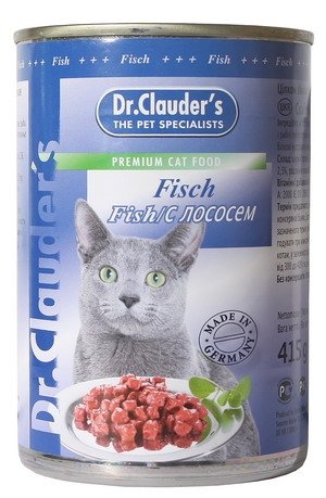 Dr. Clauder’s влажный корм для кошек с лососем, 415 г