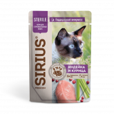 Sirius влажный корм для стерилизованных кошек с индейкой и курицей, 85 г