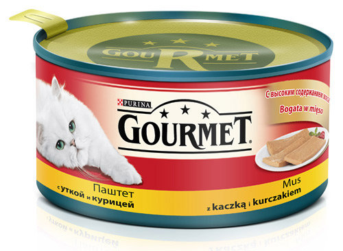 Gourmet консервы для кошек паштет утка с курицей 195г