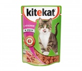 Kitekat влажный корм для кошек с ягнёнком, рагу, 85 г